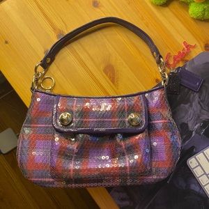 RARE Coach Poppy Sequin Plaid Tartan Shoulder Crossbody Purse